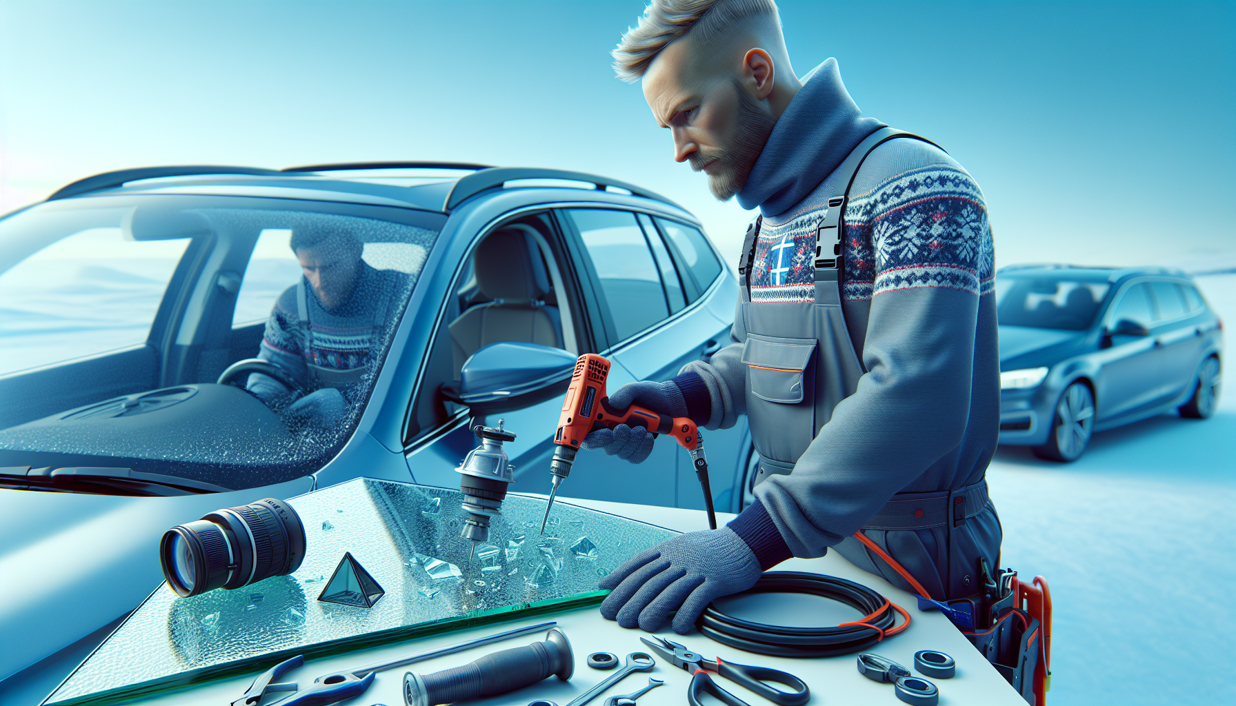 Image that illustrates Car glass fitter