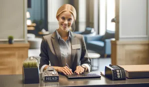 Bild som illustrerar Lön och karriär för Receptionschef, ansvarig reception - Läs mer här