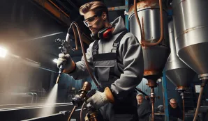 Image that illustrates What does it mean to work as a Sandblaster in the metal industry?