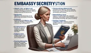 Image that illustrates Embassy Secretary Salary and Job Description: What You Need to Know