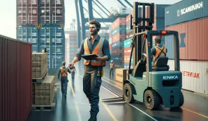 Image that illustrates Dockworkers and Forklift Drivers: Salaries and Working Conditions