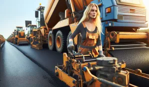 Image that illustrates Asphalt Paver Operator, asphalt production salary and job information