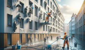 Image that illustrates Facade Cleaner Salary and Work: What does a Facade Cleaner earn?