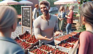 Image that illustrates Strawberry Seller Salary and Working Conditions