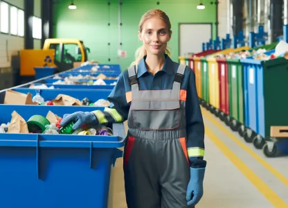 Bild som illustrerar återvinningsarbetare
