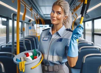 Image that illustrates Bus Cleaner: An Important Profession in Sanitation and Maintenance