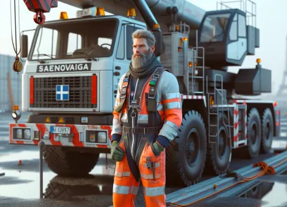 Image that illustrates Salary and Working Conditions for Crane Truck Drivers