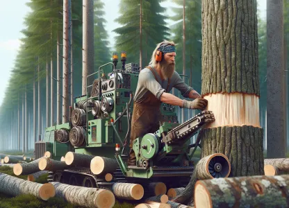 Image that illustrates Salary and Work for Bark Machine Operators in Forestry