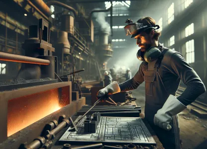 Image that illustrates Working as a Foundry Worker in the Ironworks Industry