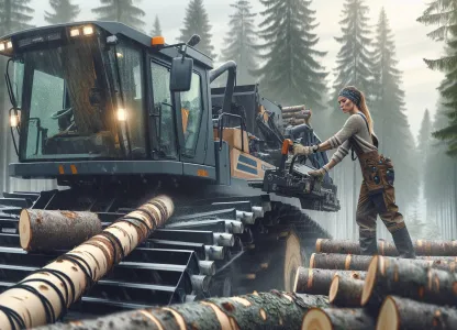 Image that illustrates Salary and Working Conditions for Forestry Workers, Machine Operators