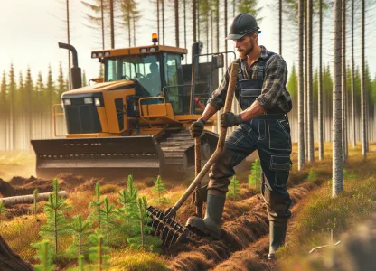 Image that illustrates Salary and Work for Site Preparation Operators in Forestry