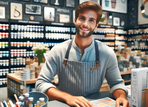 Bild som illustrerar Lön Affärsbiträde i fackhandel – utbildning, arbetsuppgifter & karriär