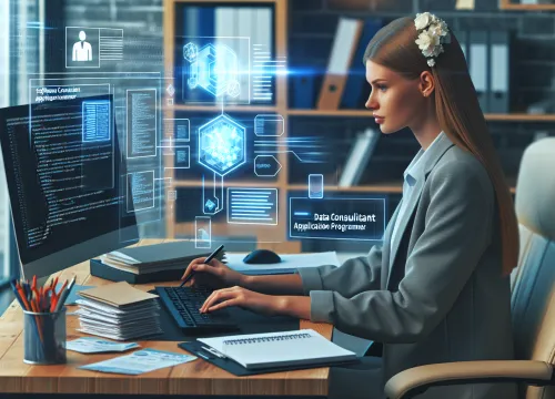 Image that illustrates Salary Data Consultant Application Programmer – education, tasks & career