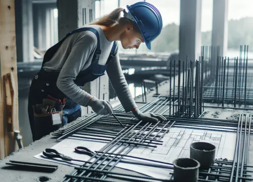 Image that illustrates Rebar Worker Salary in the Concrete Products Industry – Education, Tasks & Career
