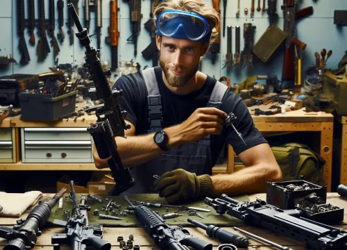 Image that illustrates Firearm mechanic salary – education, tasks & career