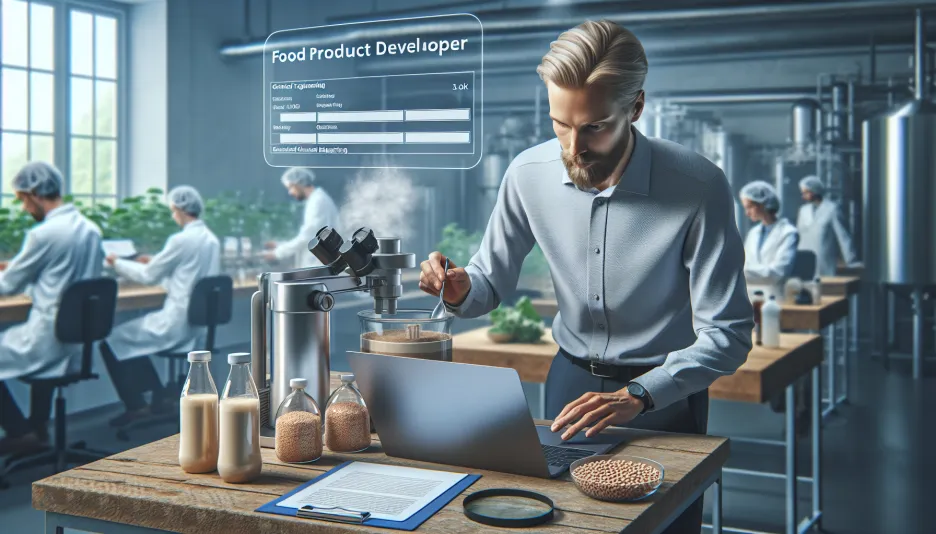 Profession Product developer, food and its salary