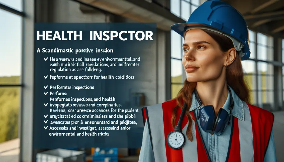 Profession Health inspector and its salary