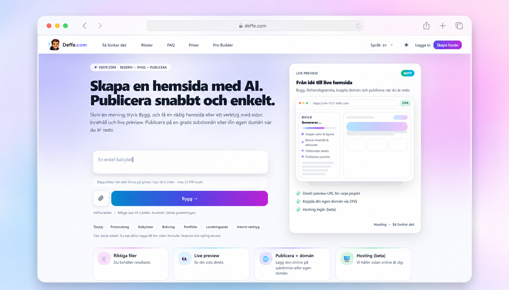 Skapa en professionell hemsida med AI – därför byggde jag Deffe.com
